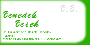 benedek beich business card